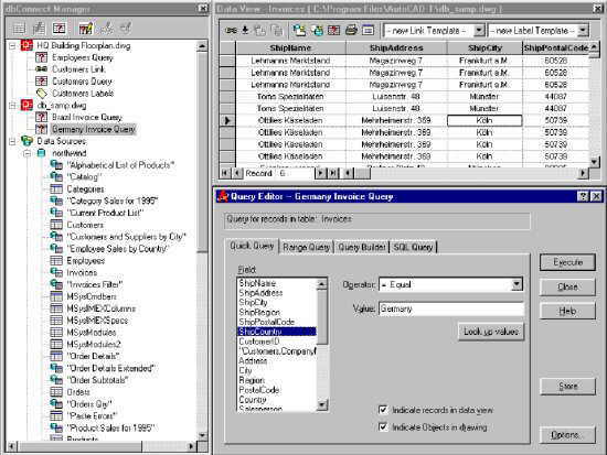 dbConnect, Data View, � Query Editor