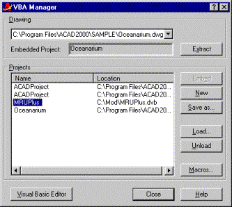 ���. 1. ���������� ����  VBA Manager��������� ��� �������������� ����������� � ����������� ��������� VBA.